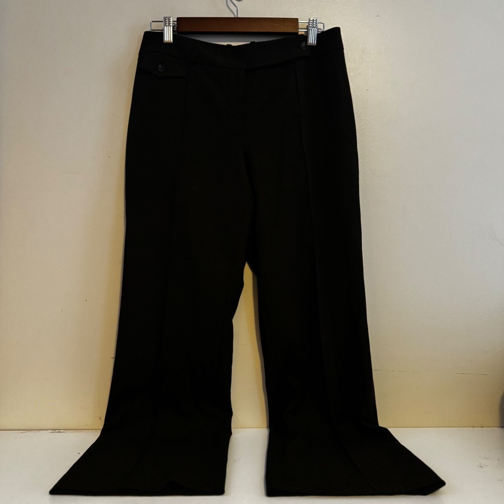 Ann Taylor Women's Sz 6 Olive Green Wide Leg Dress Pants Fall Capsule Staples